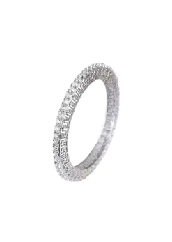 92.5 Sterling Silver Zirconia Bangles Set of 2
