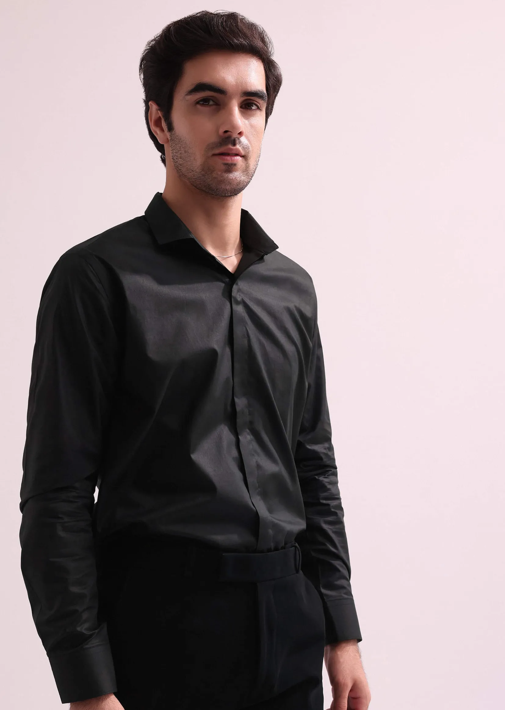 Aditya Roy Kapur In Our Black Double Layered Indo Western Jacket With Shirt And Pant