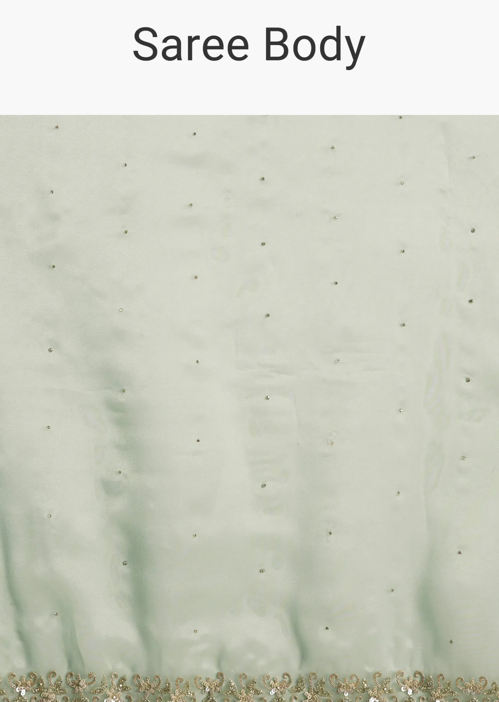 Aqua Green Organza Embroidered Saree With Scallop Border
