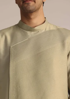 Beige Asymmetric Kurta Set
