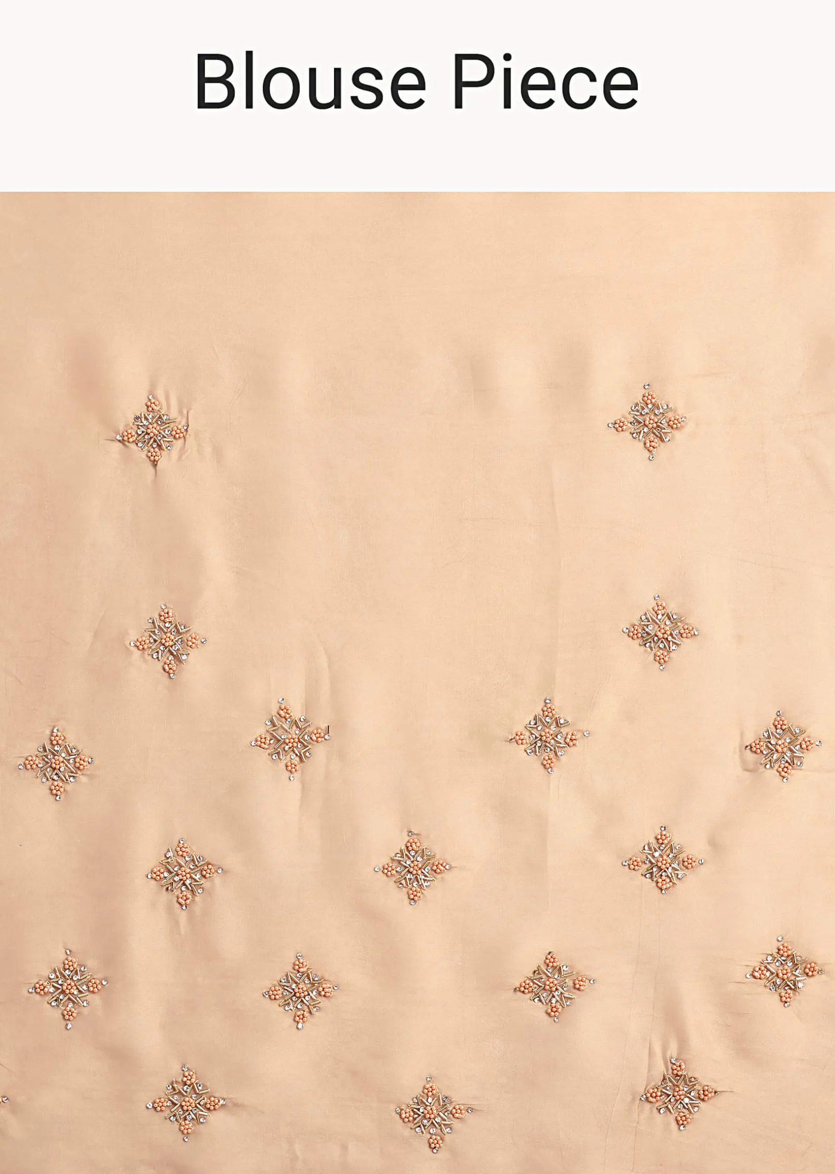 Beige Crepe Silk Saree With Cutdana Work
