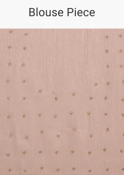 Beige Crushed Tissue Saree With Stone Embellishment And Glossy Finish