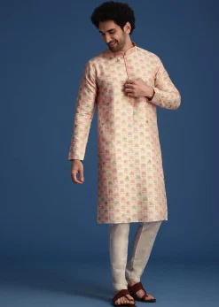 Beige Floral Printed Kurta Set