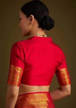 Beige Kanjivaram Silk Saree With Contrast Border