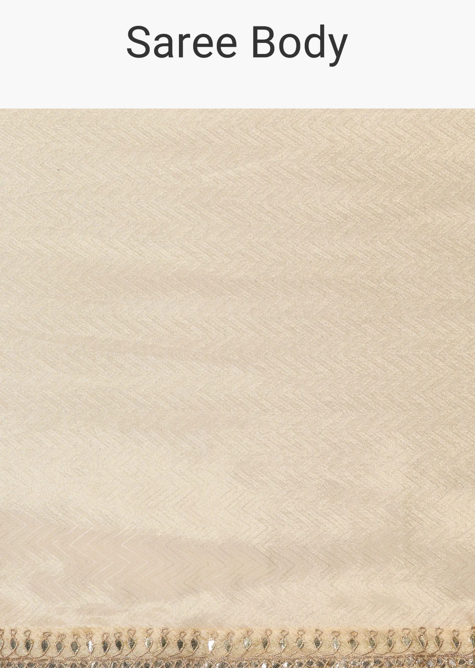 Beige Kora Silk Tissue Saree With Gota Patti Buttis And Unstitched Blouse Piece