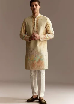 Beige Mirror Kurta Set