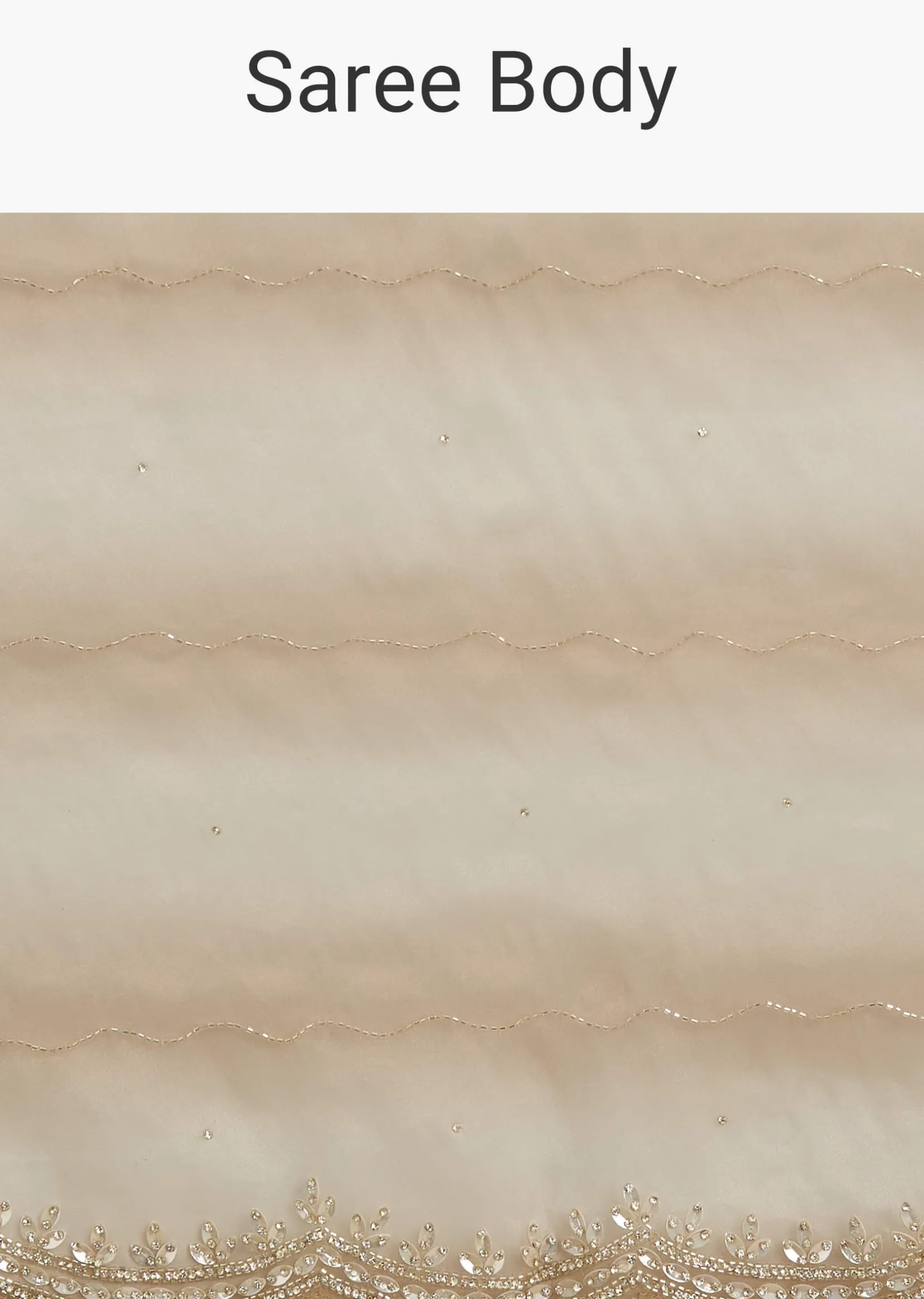 Beige Shaded Glass Tissue Saree With Stone Embellishment