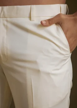 Beige Silk Textured Jodhpuri Suit With Cut Dana Accents
