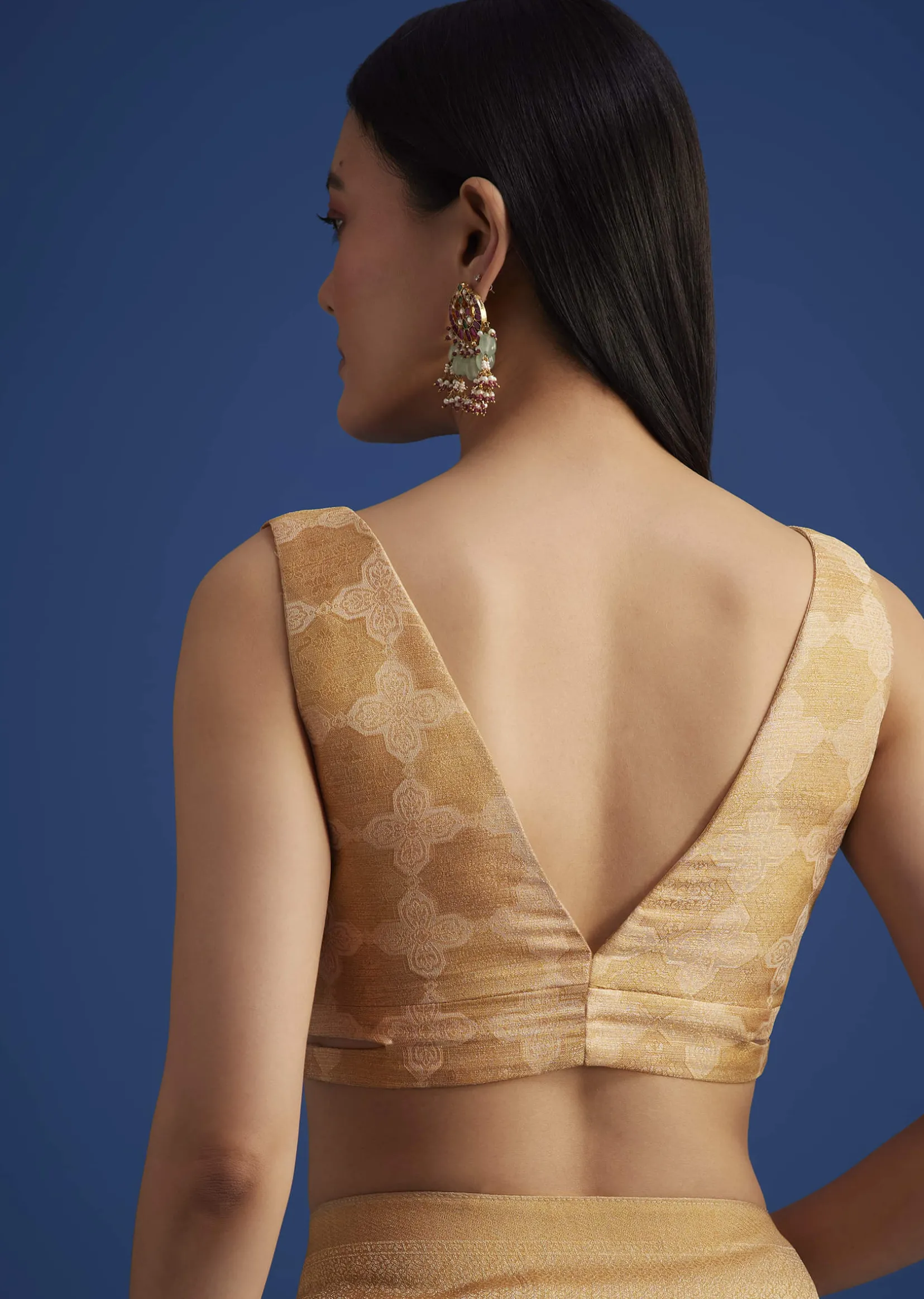 Beige Tissue Silk Saree With Woven Patterns
