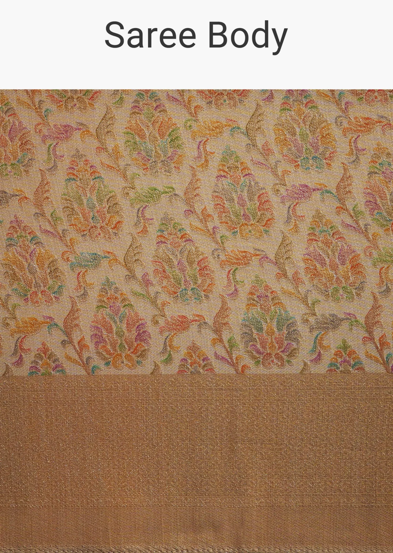Beige Tissue Silk Saree With Woven Patterns