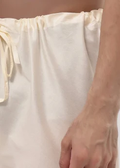 Beige Tussar Kurta Pyjama For Men