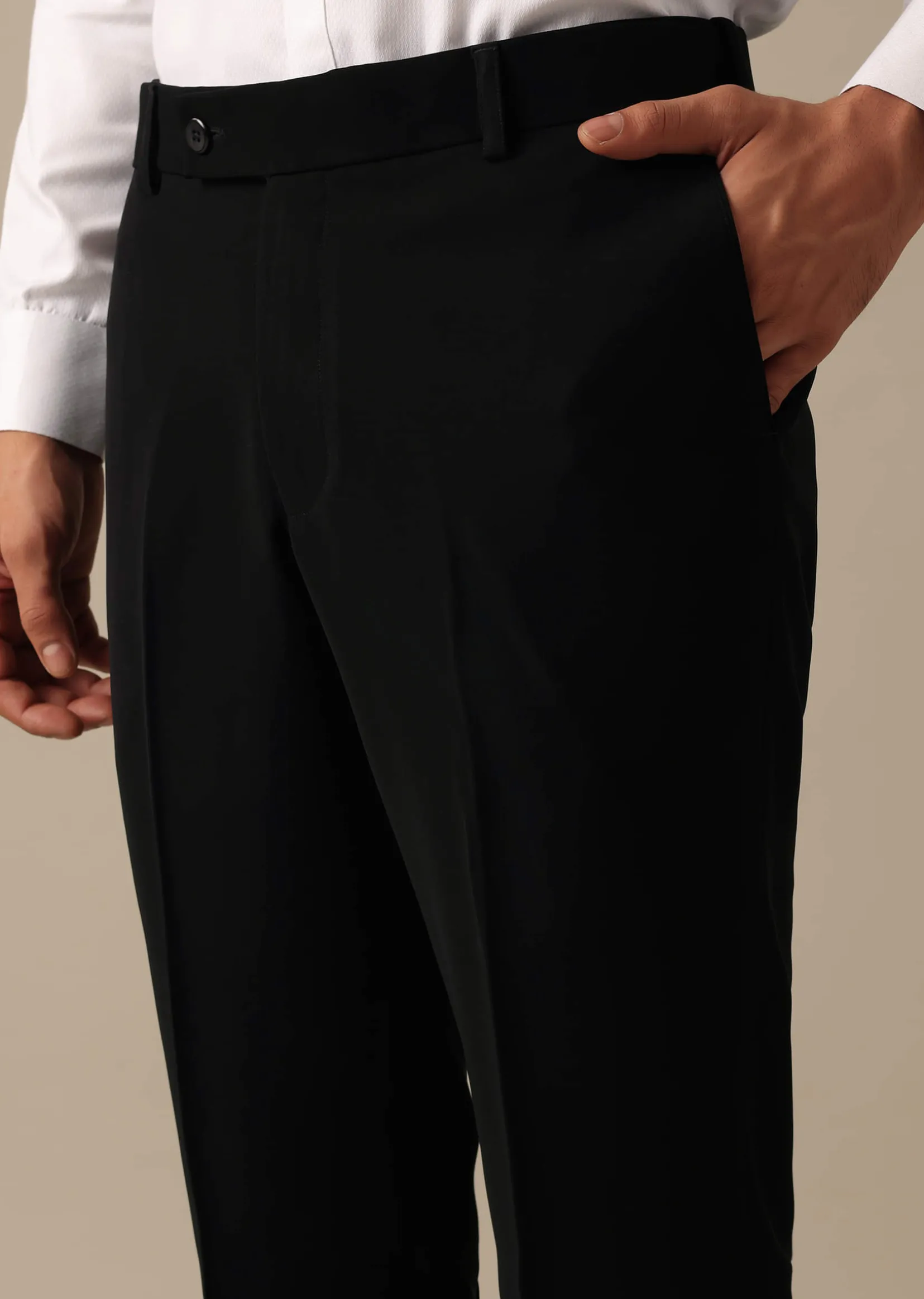 Black Blazer And Pant Set Tuxedo With Cutwork Detail