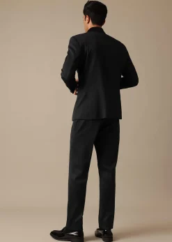 Black Blazer And Pant Set Tuxedo In Terry Rayon