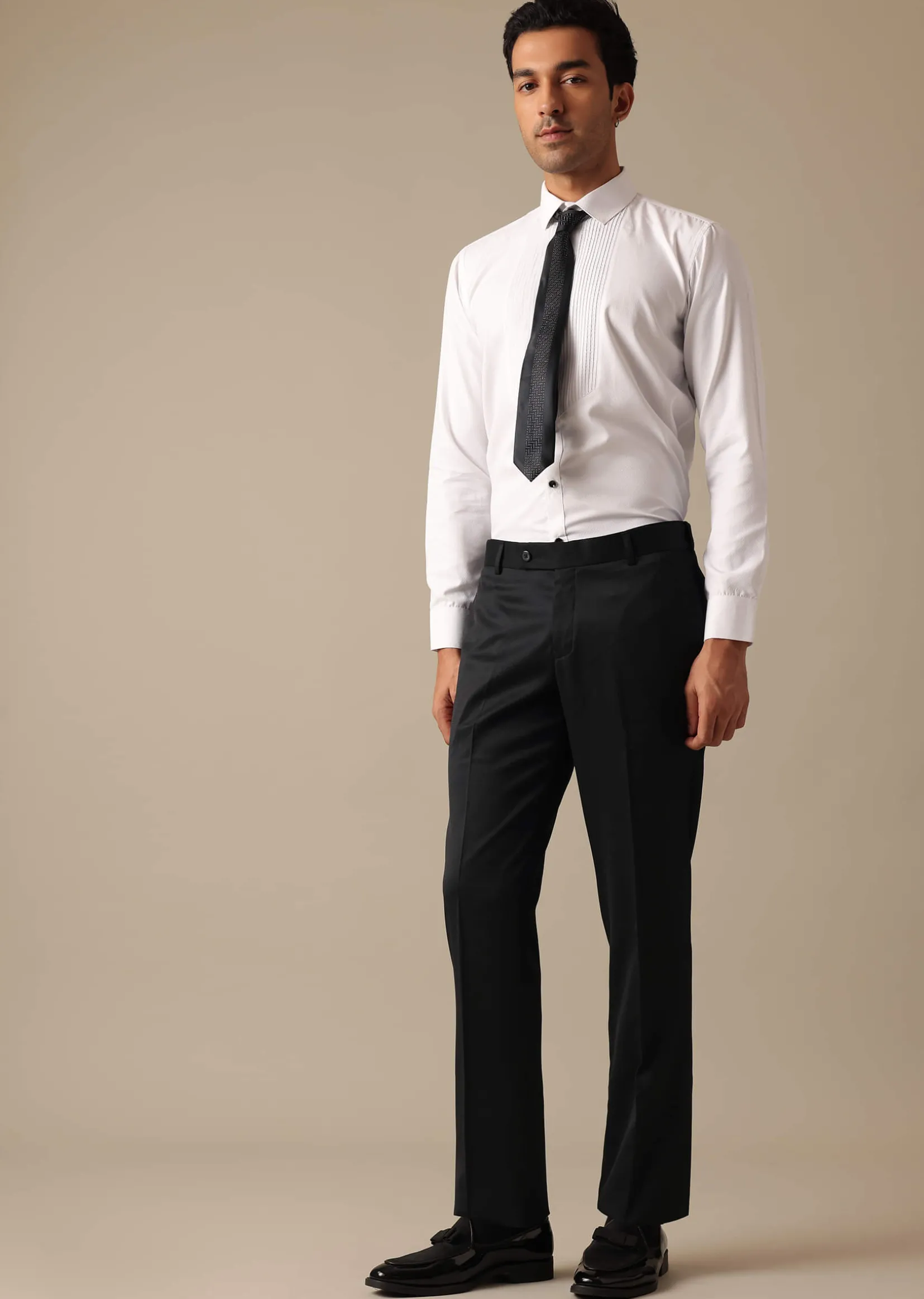Black Blazer And Pant Set Tuxedo In Terry Rayon
