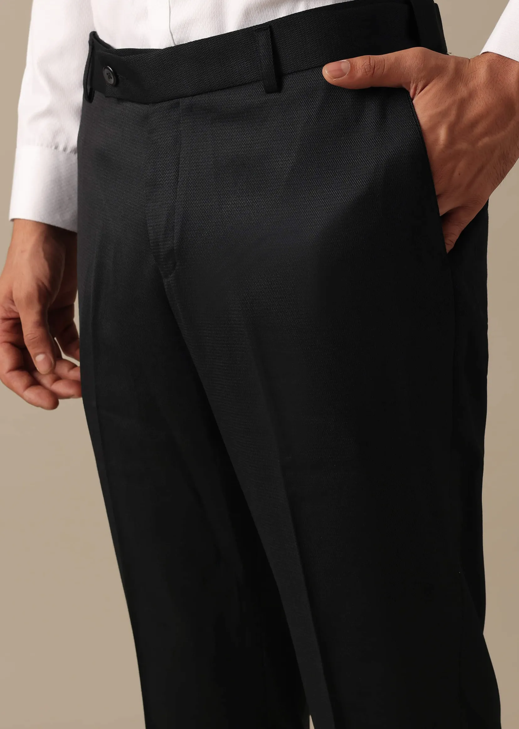 Black Blazer And Pant Set Tuxedo In Terry Rayon