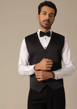 Black Blazer Set With Cutwork Detail