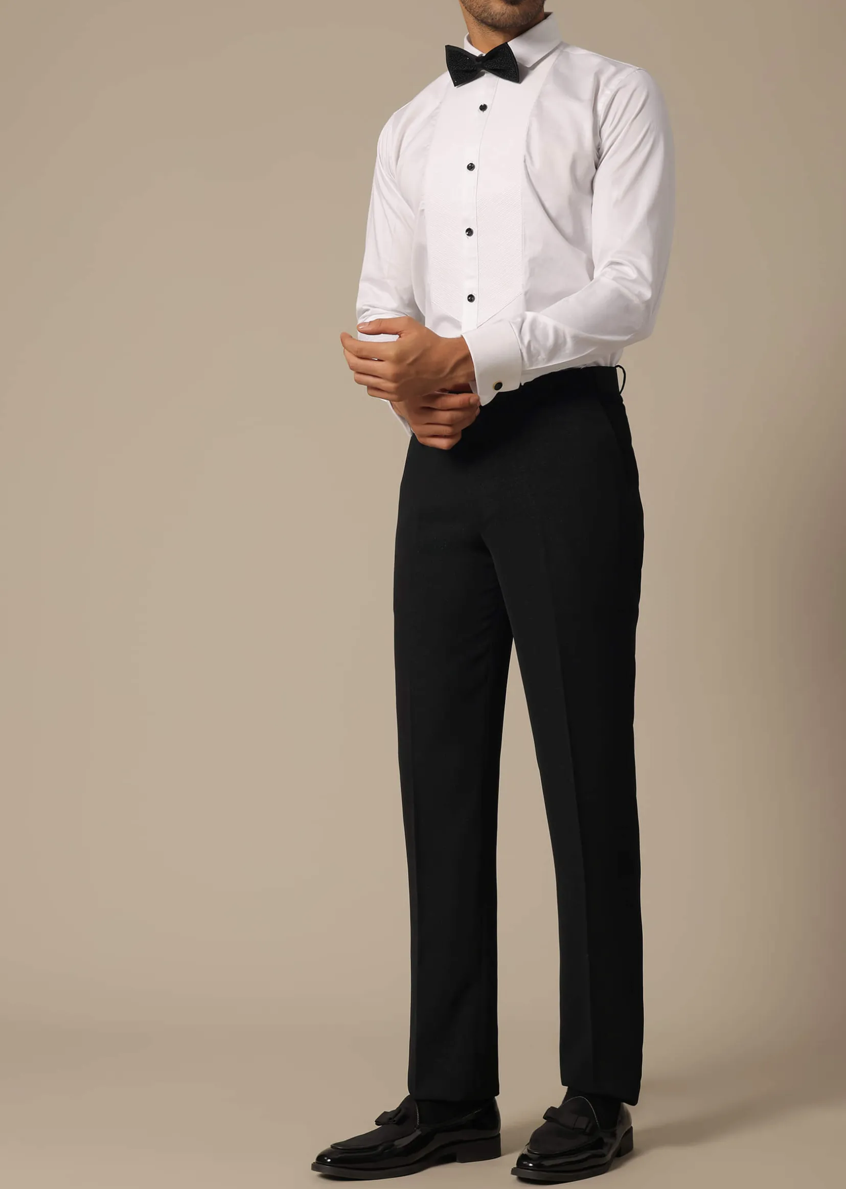 Black Blazer Set With Embroidered Detail