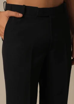 Black Blazer Set With Embroidered Detail