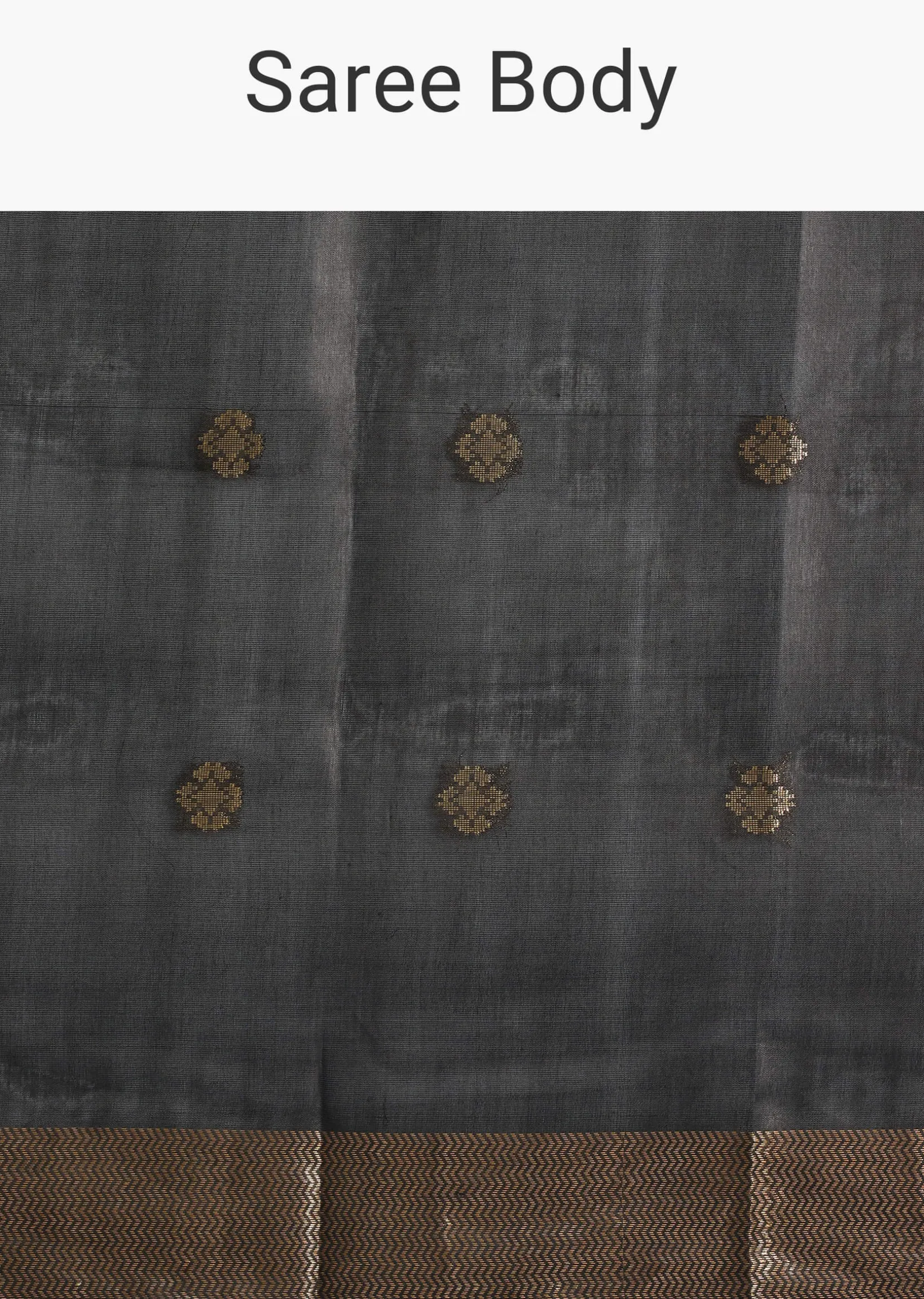 Black Colorblock Spun Silk Saree With Woven Butti Work
