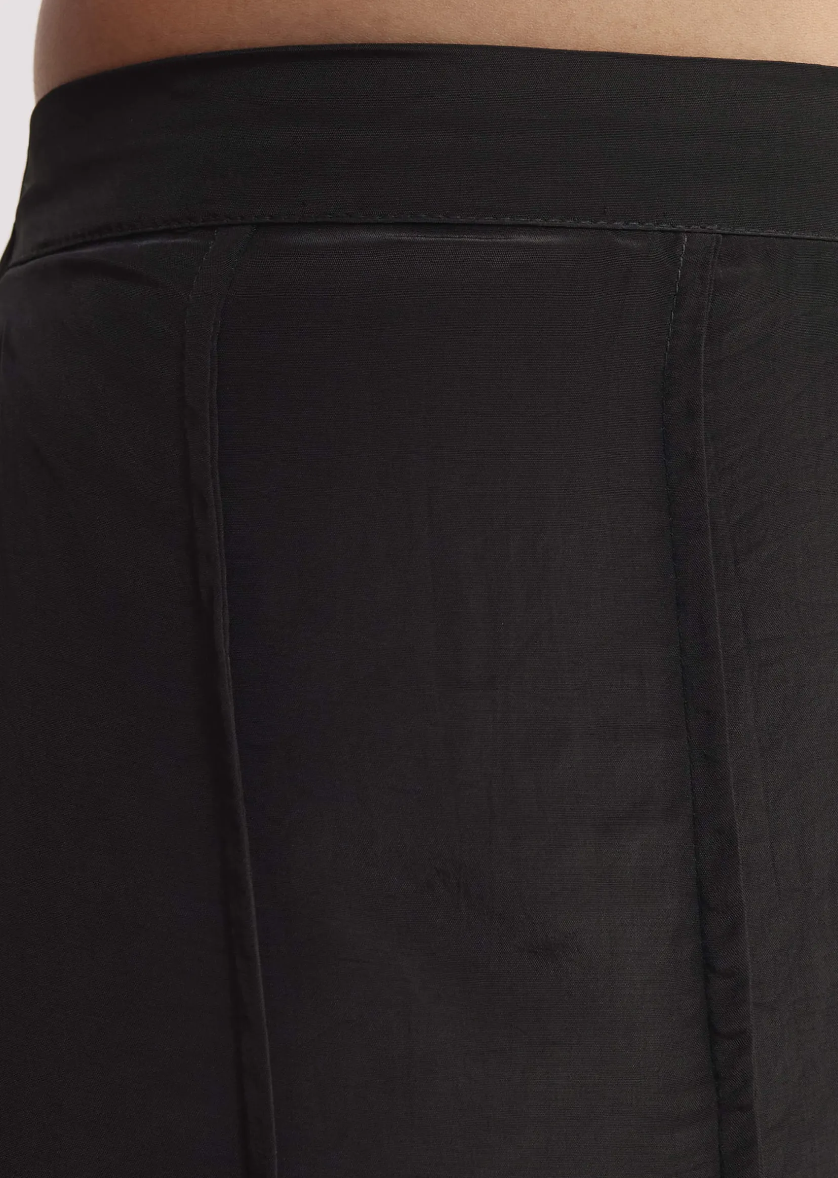 Black Crop Top With Flared Satin Palazzo