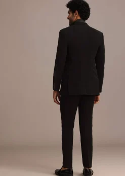 Black Embellished Blazer and Pant Set