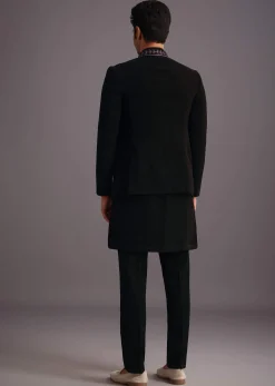 Black Embroidered Jodhpuri Kurta Set