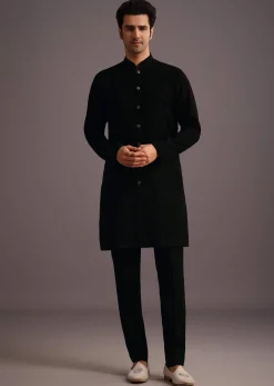 Black Embroidered Jodhpuri Kurta Set