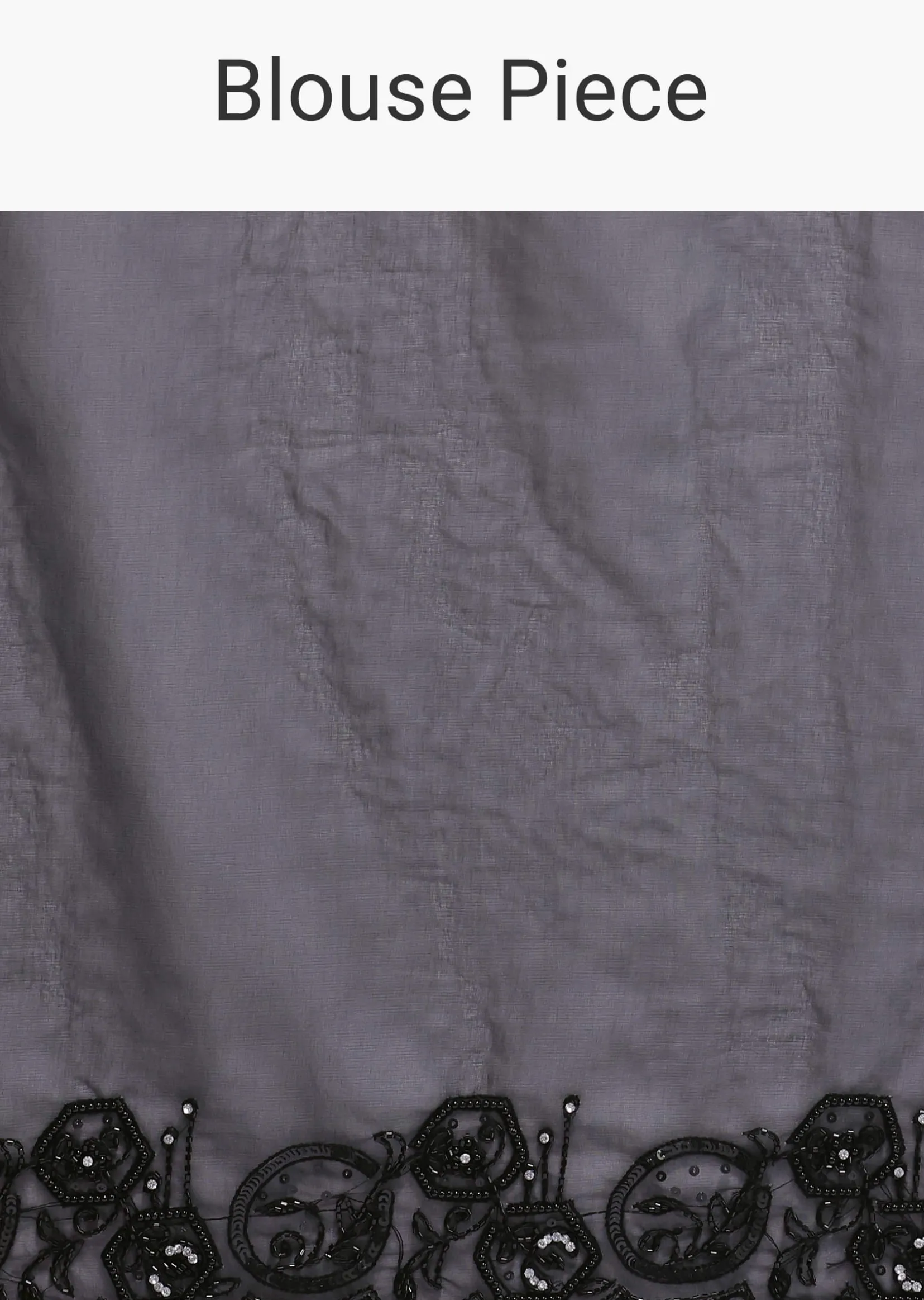 Black Embroidered Organza Saree With Unstitched Blouse