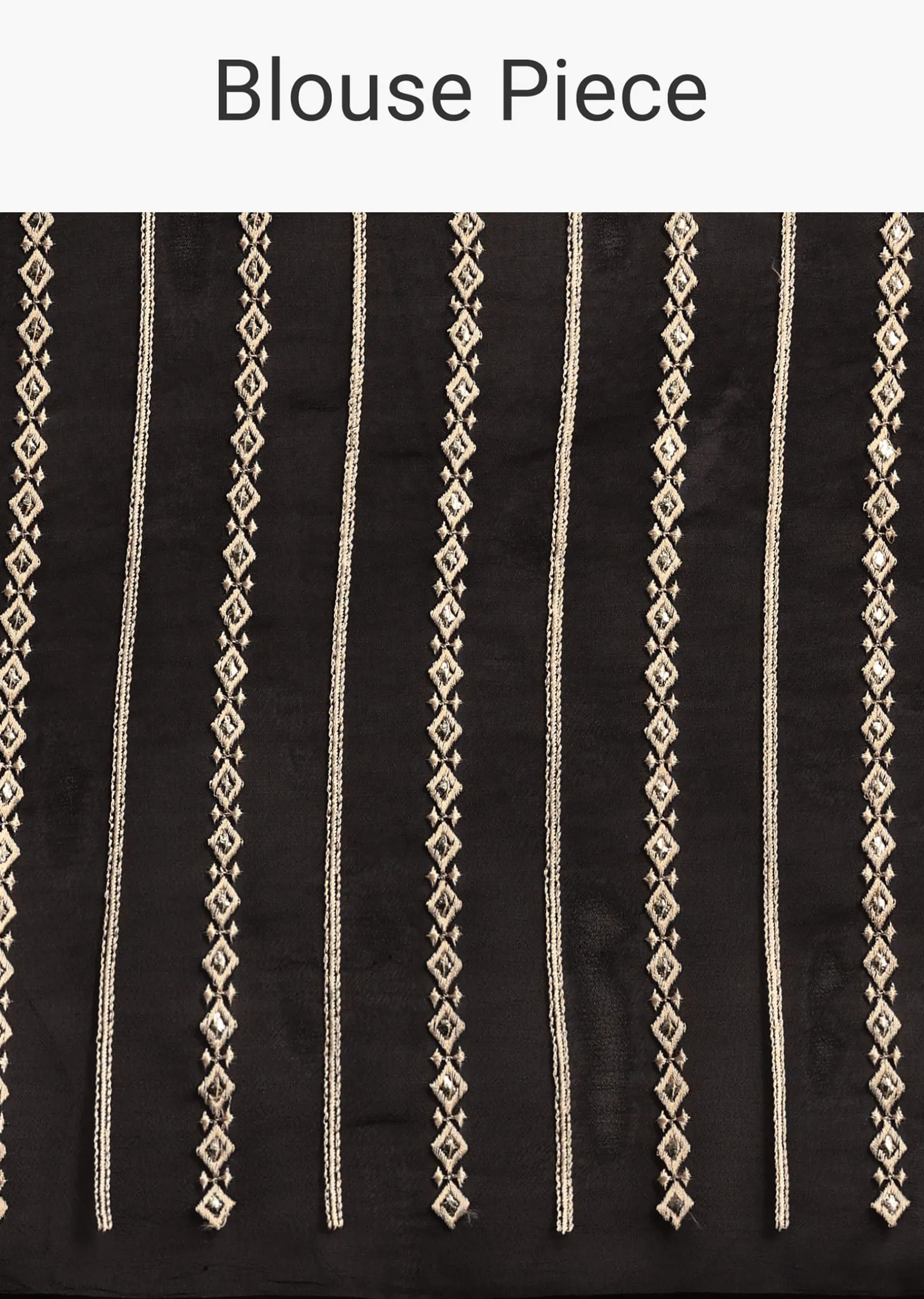 Black Georgette Parsi Gara Saree With Unstitched Blouse