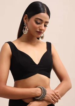 Black Georgette Parsi Gara Multi Color Saree With Unstitched Blouse