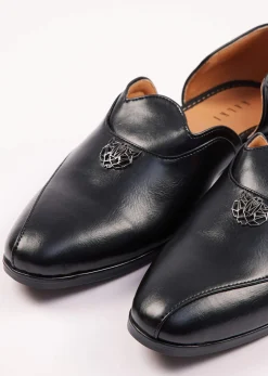 Black Glossy Juttis For Men