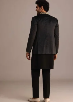 Black Handwork Jodhpuri Kurta Set with Dupatta