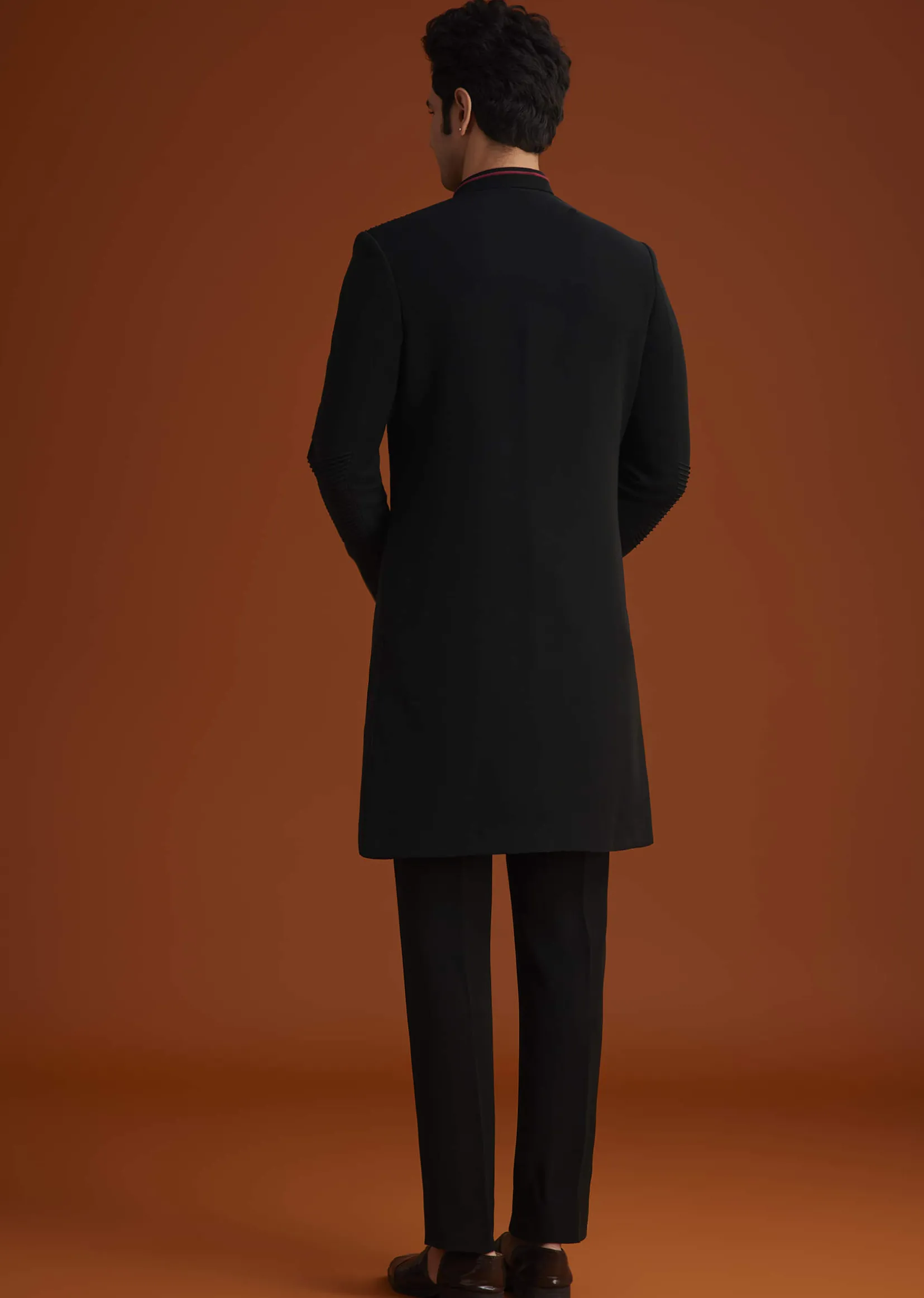 Black Indo Western Sherwani Set