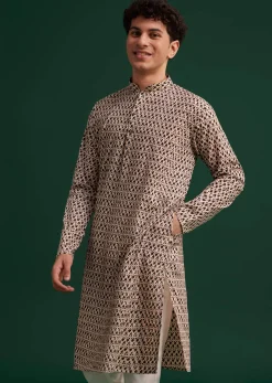 Black Jaipuri Cotton Block Printed Kurta Set