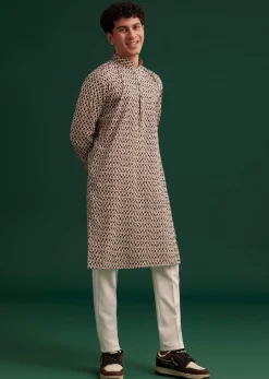 Black Jaipuri Cotton Block Printed Kurta Set