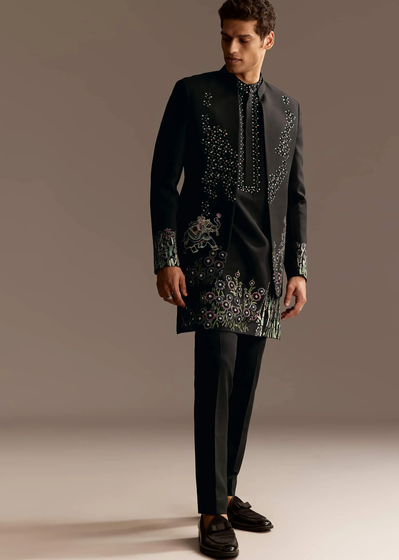 Black Jodhpuri Kurta Set