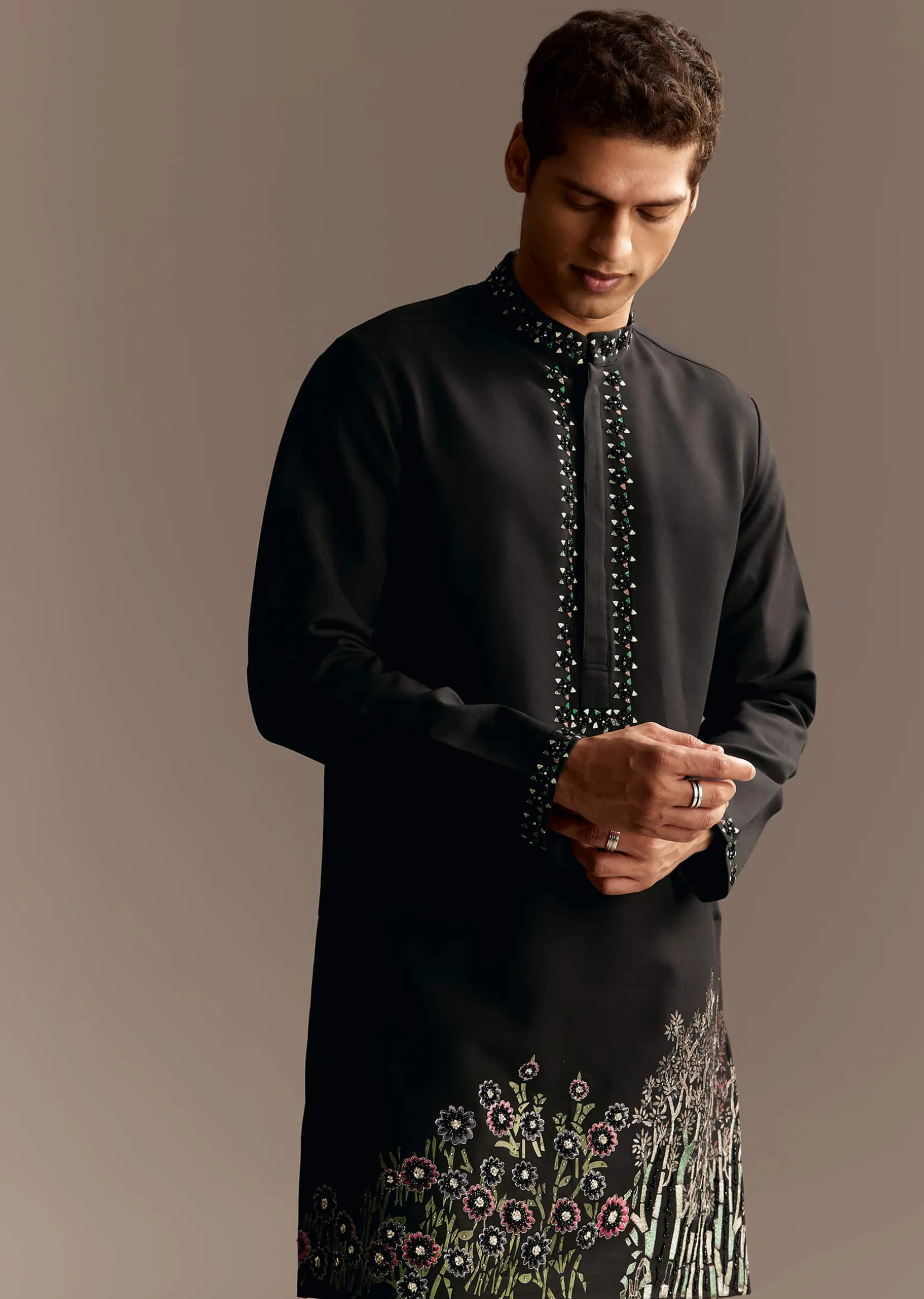 Black Jodhpuri Kurta Set