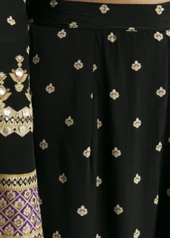 Black Printed Co Ord Set With Kurta And Palazzo