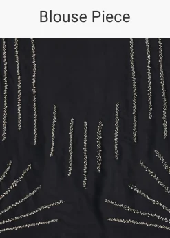 Black Satin Saree With Stone Studded Border