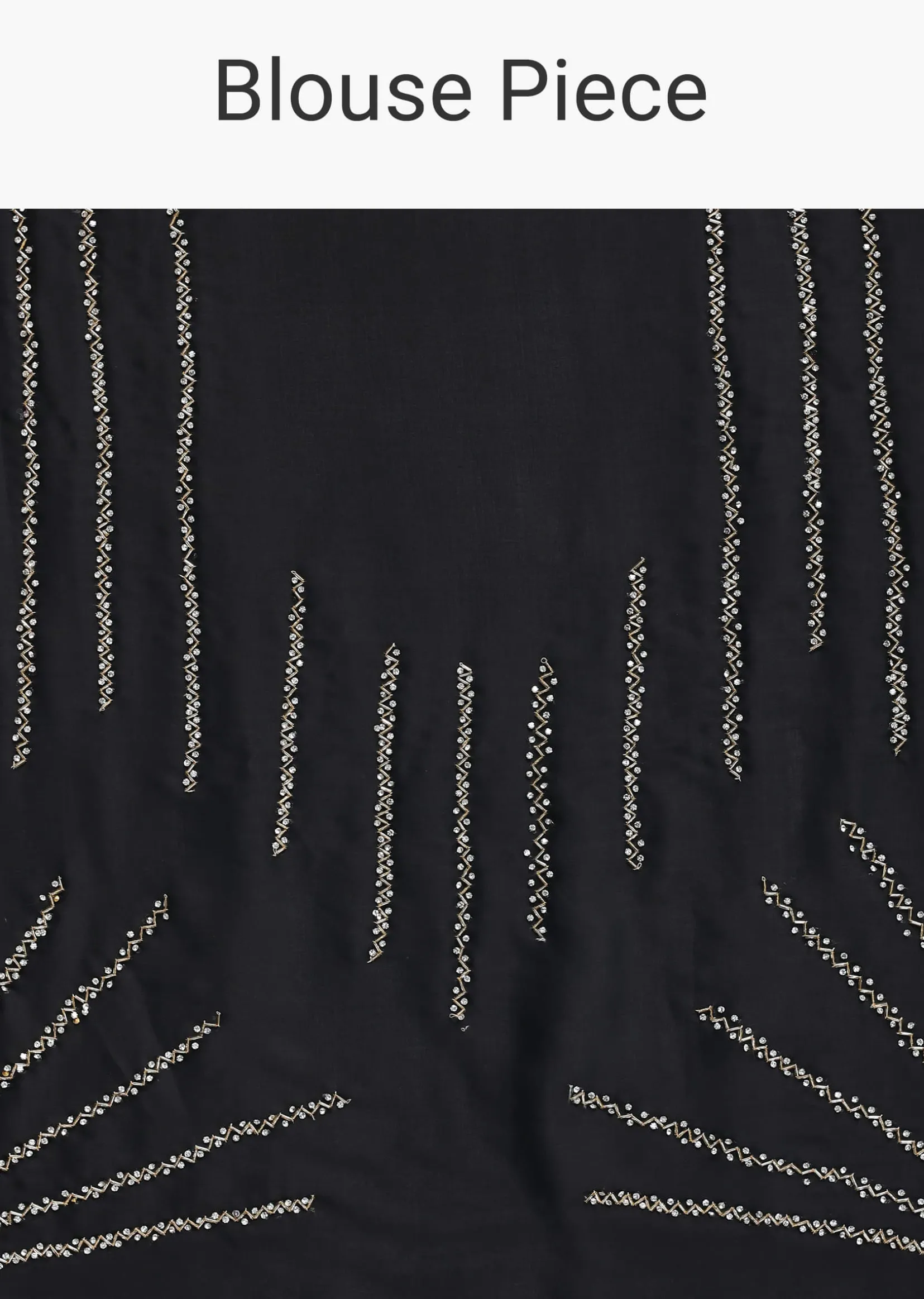 Black Satin Saree With Stone Studded Border