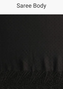Black Satin Stone And Diamond Embroidered Saree