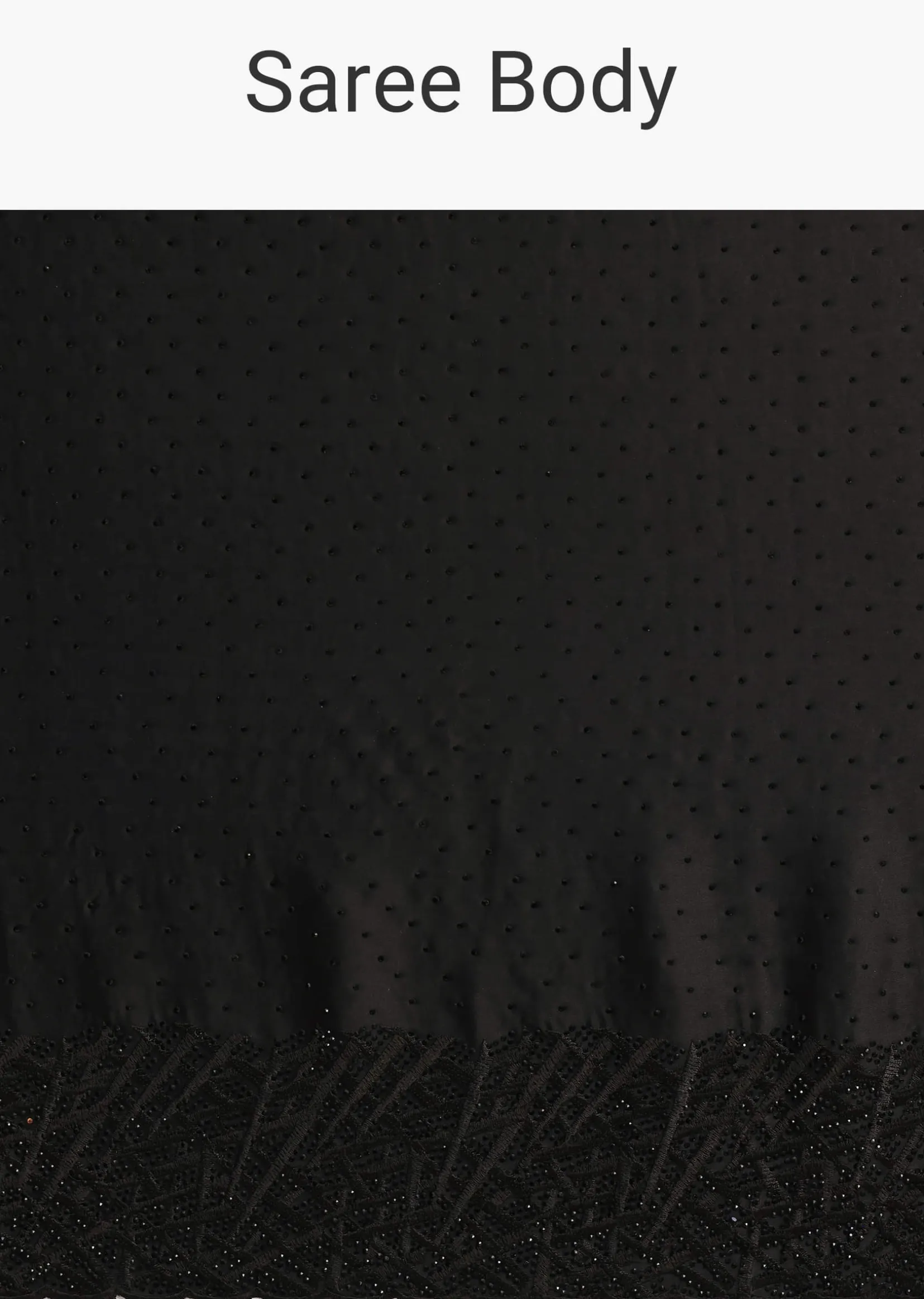Black Satin Stone And Diamond Embroidered Saree
