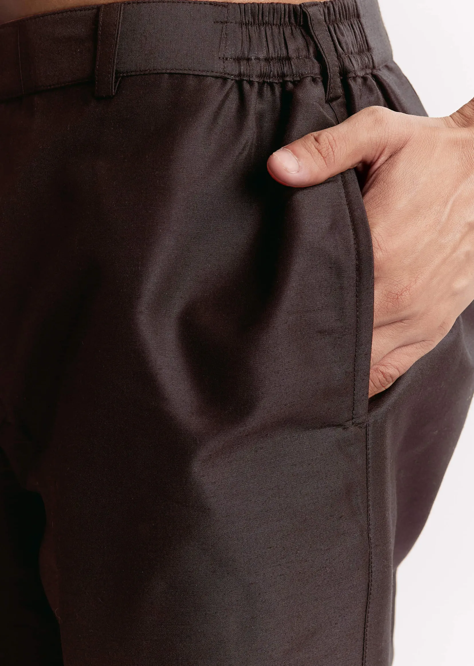 Black Silk Printed Kurta Set