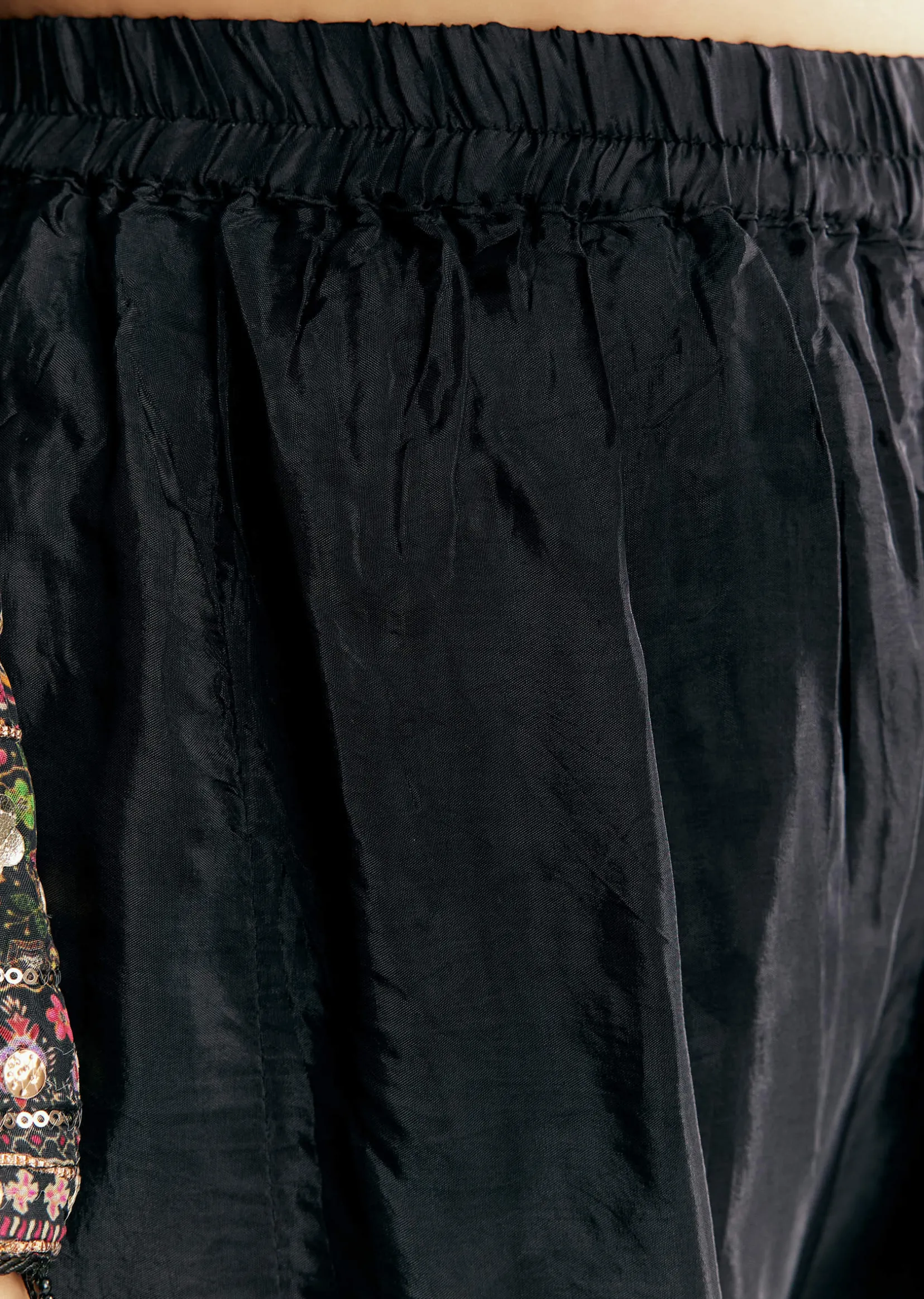 Black Tabby Silk Zari Embroidered Kurta Palazzo With Printed Dupatta