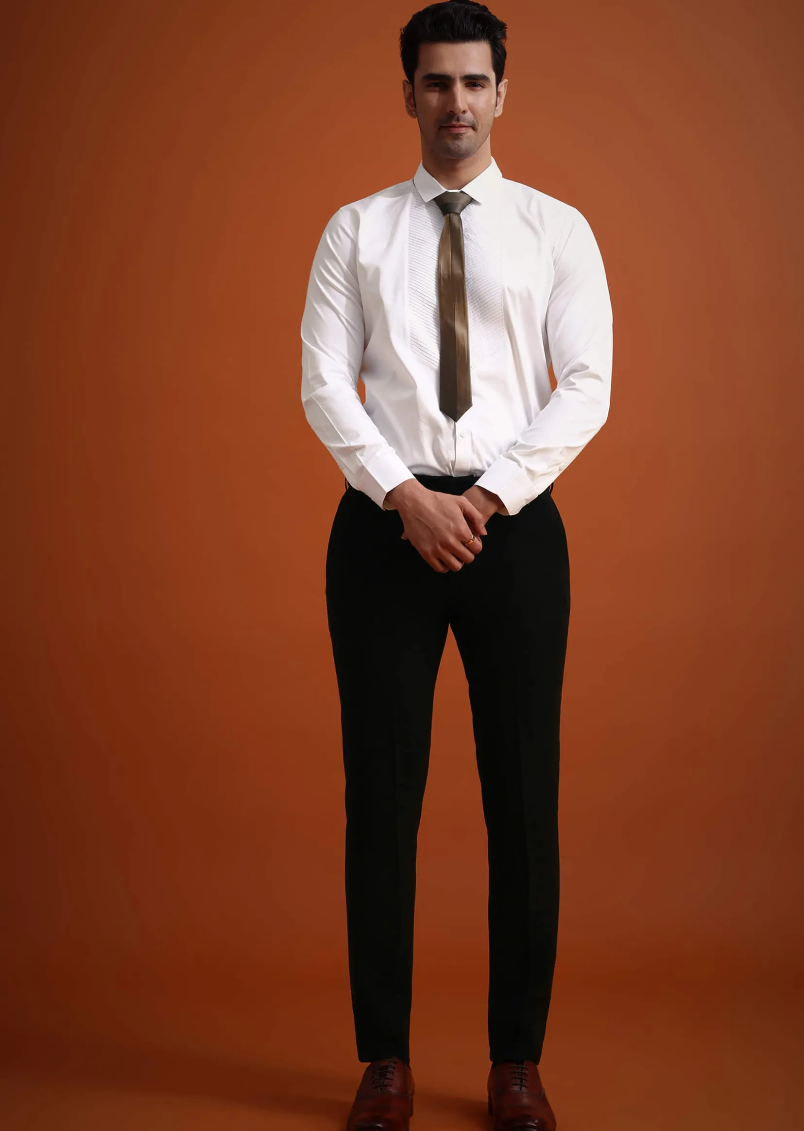 Black Tuxedo And Pant Set With Stone Work