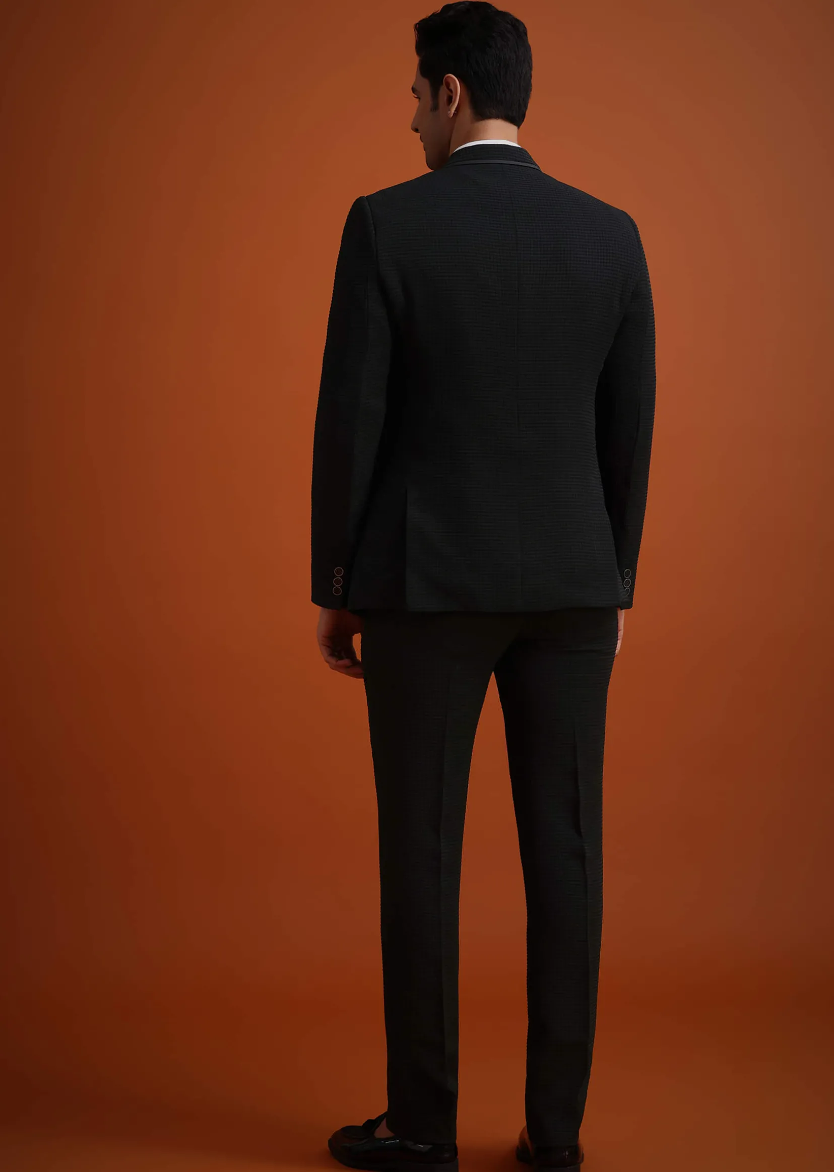 Black Tuxedo Set With Pocket Square