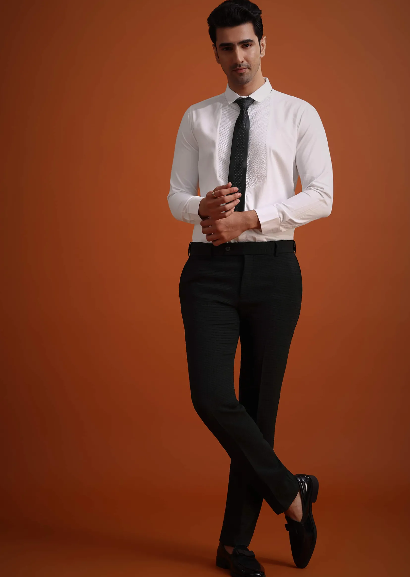 Black Tuxedo Set With Pocket Square