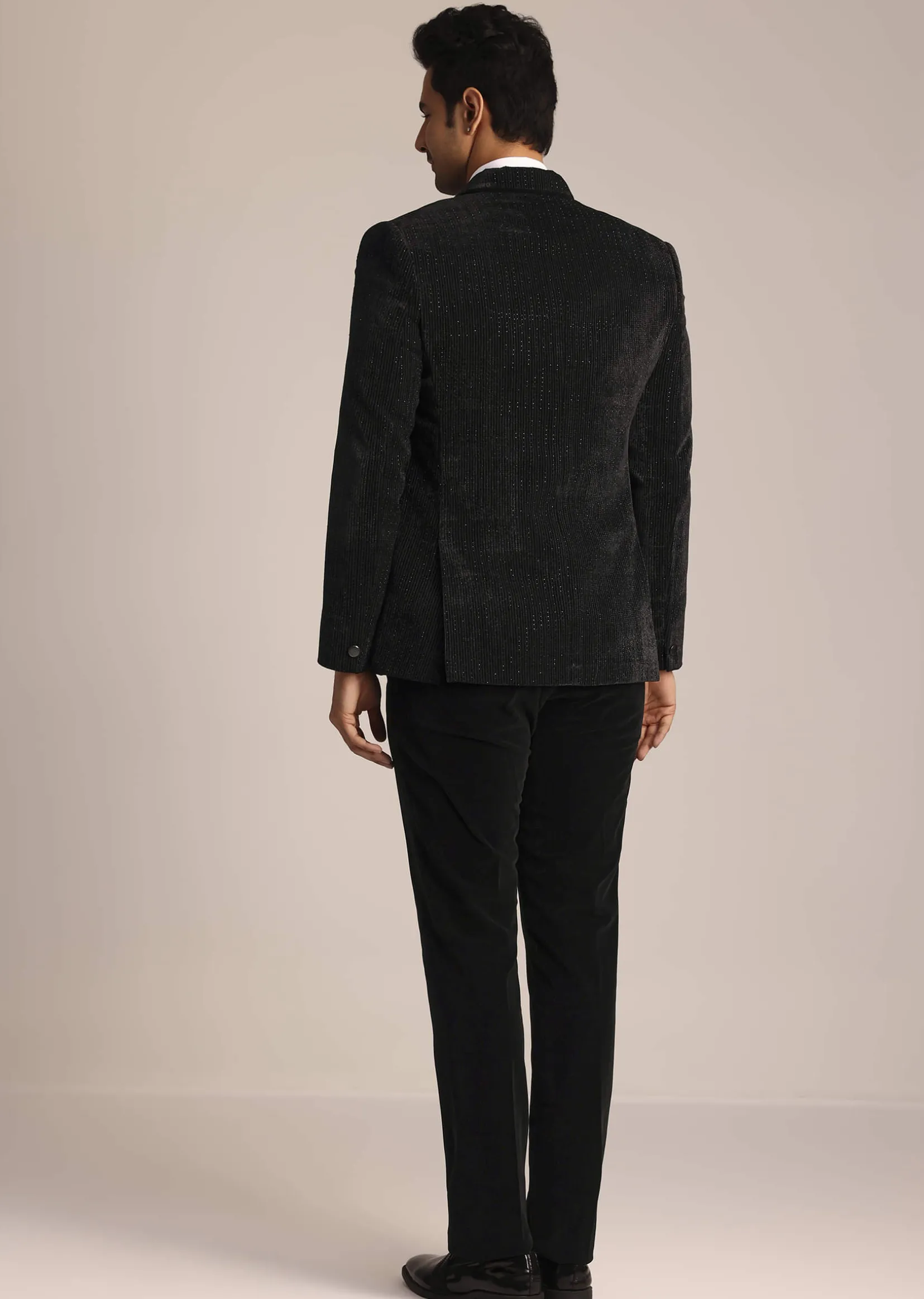 Black Tuxedo Suit With Classic Bow Tie