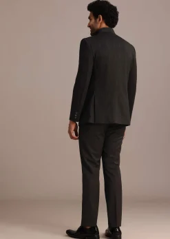 Black Tuxedo Suit With Shawl Collar