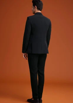 Black Tuxedo With Asymmetric Beaded Embellishments